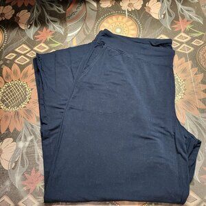 Soma Extra Large Short Navy Blue Wide Leg Cozy Pull On Lounge Sleep Pants